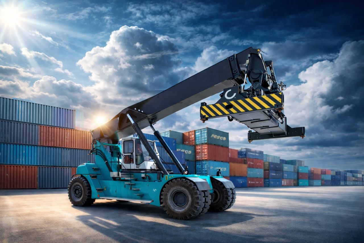 Погрузчик на контейнерном терминале