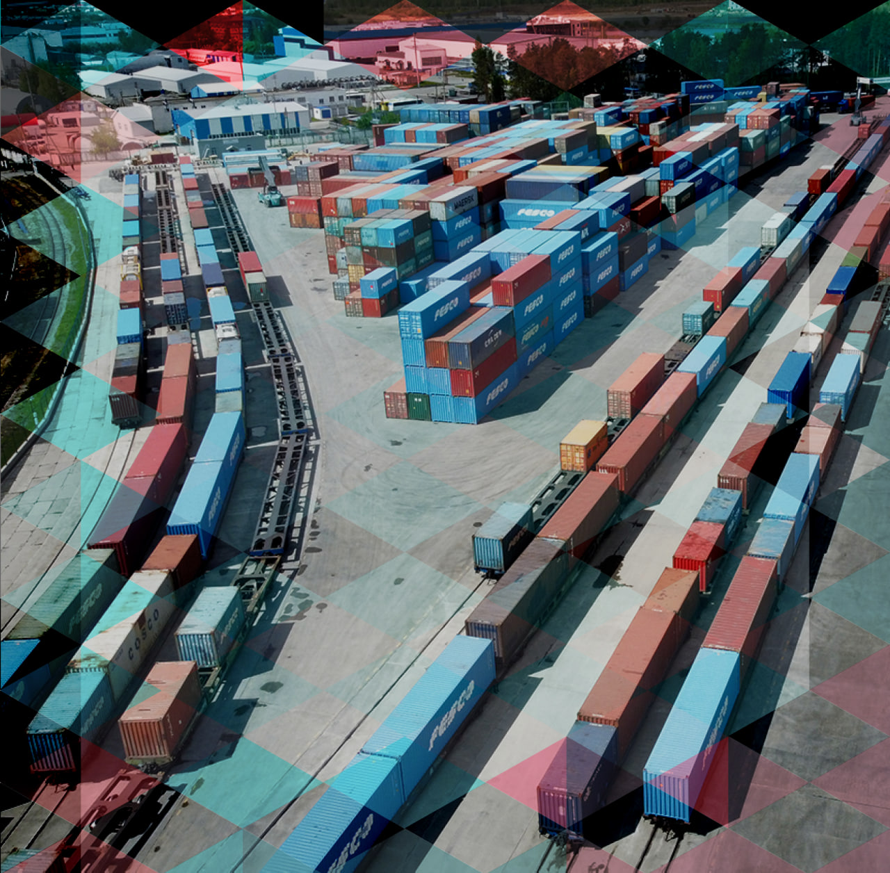 Контейнерный терминал с железной дорогой