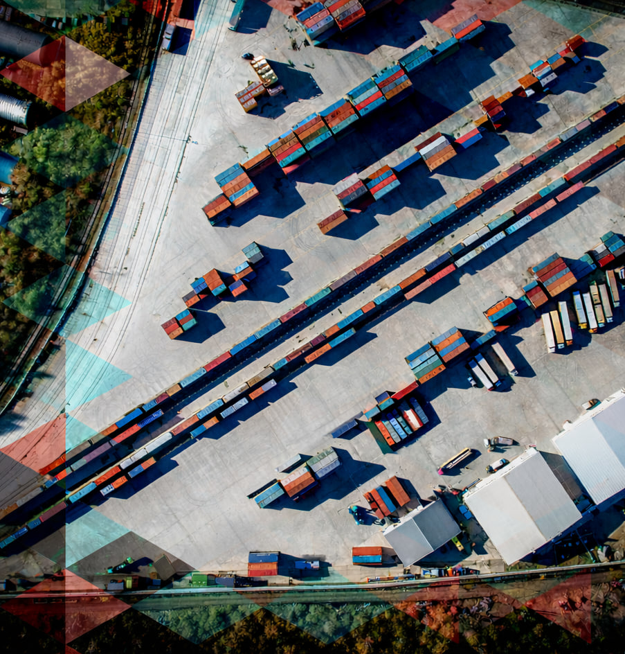 Контейнерный терминал, вид сверху